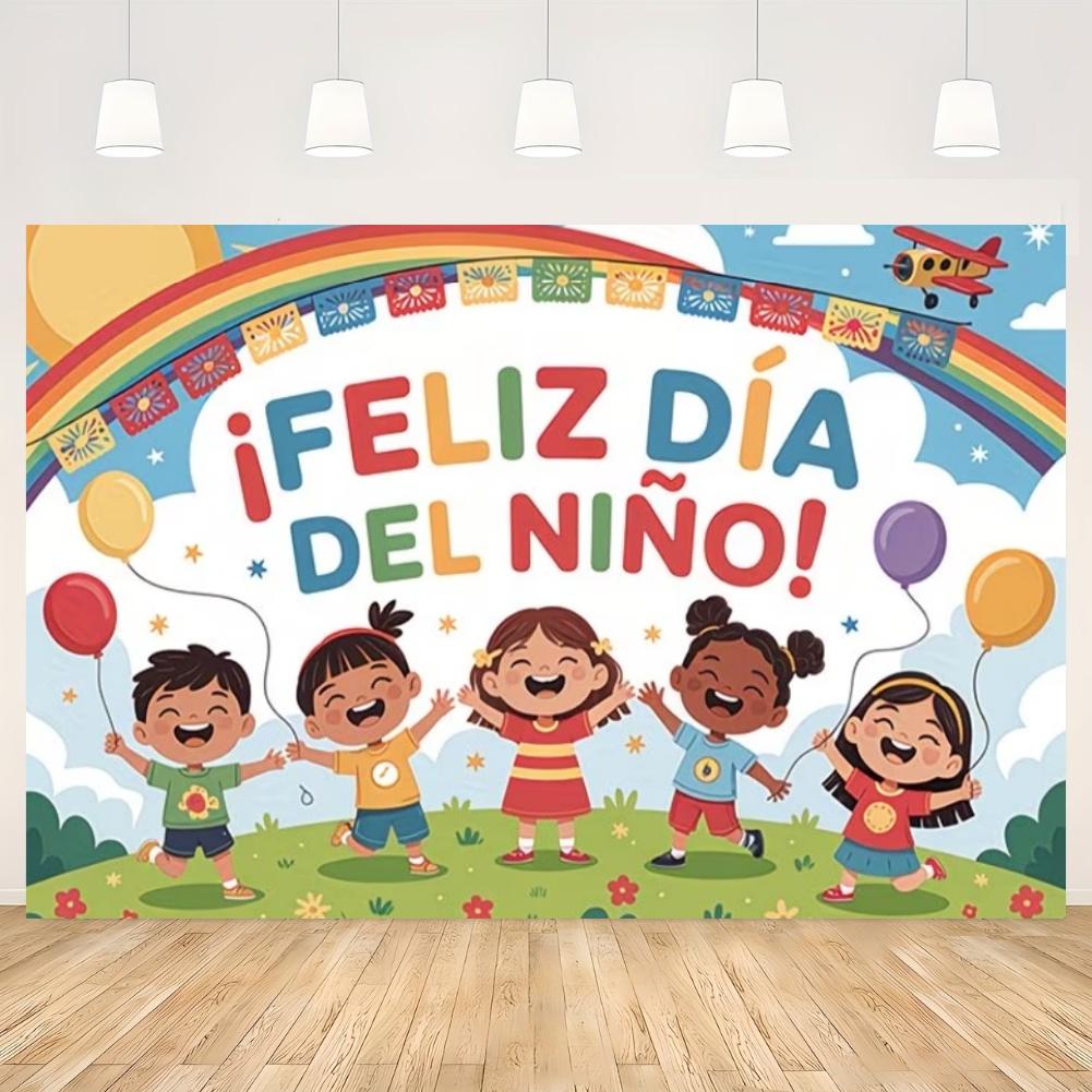 Children's Day Party Decoration Backdrop Feliz Día del Niño Balloon Photography Background Supplies Kid Gift Photo Studio Prop