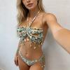 Handmade Turquoise Pearl Beaded Halter Top Body Chain Festival Outfit Bra 2026 Vacation Jewelry Conch Mermaid Core Bralette