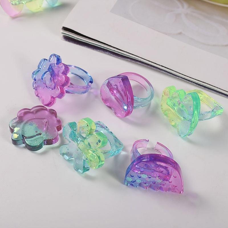 Irregular Flower Ring Silicone Molds Epoxy Resin Castin Molds for DIY Craft Projects, Rings Jewelry Making Nonstick