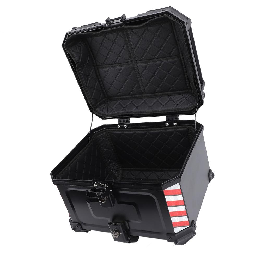 45L Motorcycle Top Box ABS Waterproof with Safety Lock Universal Fit Top Case for Helmet Luggage