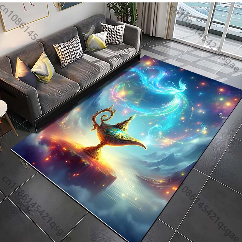 Mythology Story Wishing Lamp Pattern Carpets for Bedroom Living Room Sofa Mat Creative Door Mat Area Rug Home Decor Large Size