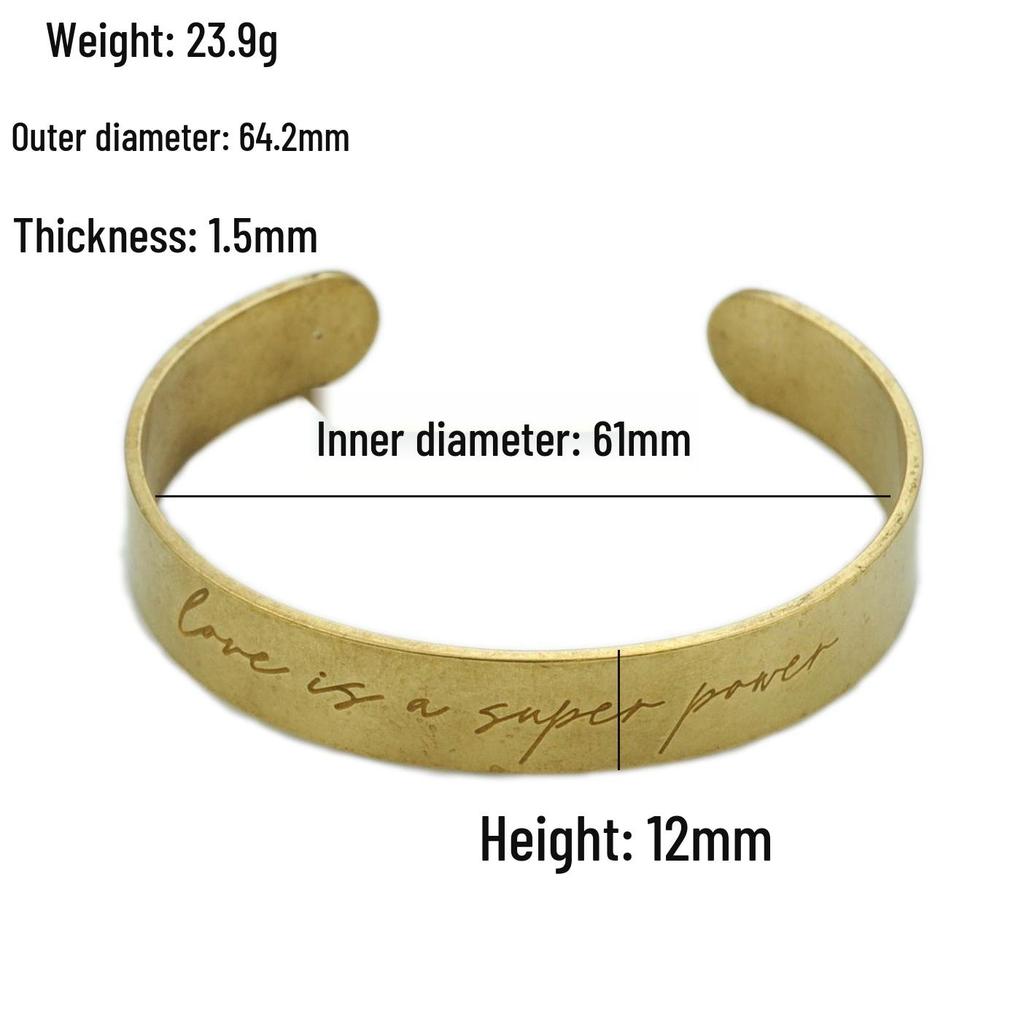 Cross-border Metal Engraving Star Diamond Bracelet: Couple's Love Letter Engagement Jewelry