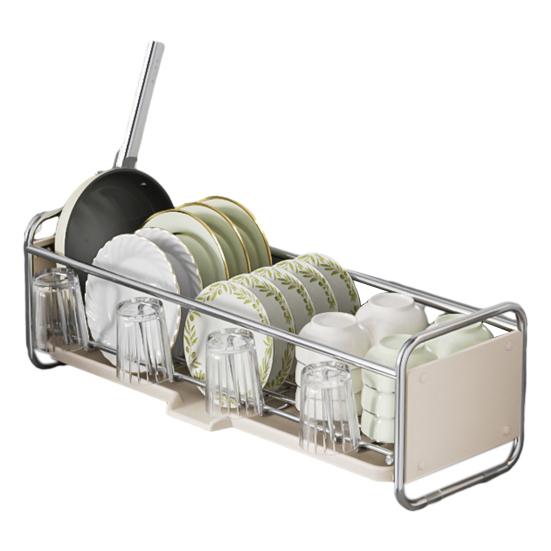 Dish Drain Rack Sponge Holder Large Capacity Strong Load-bearing Multi-purpose Sink