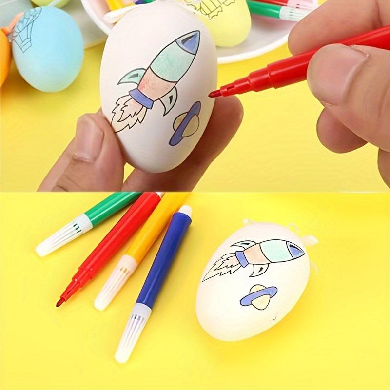 DIY Easter Egg Painting Set (8 Sets) - Hanging Decor with 4 Colored Pencils Each for Kids & Adults