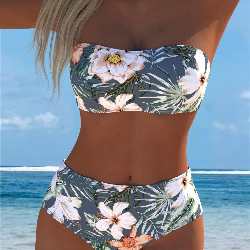 1011 nowy komplet bikini dwuczęściowy top bandeau kostium kąpielowy damski kostium kąpielowy oddychający i cienki