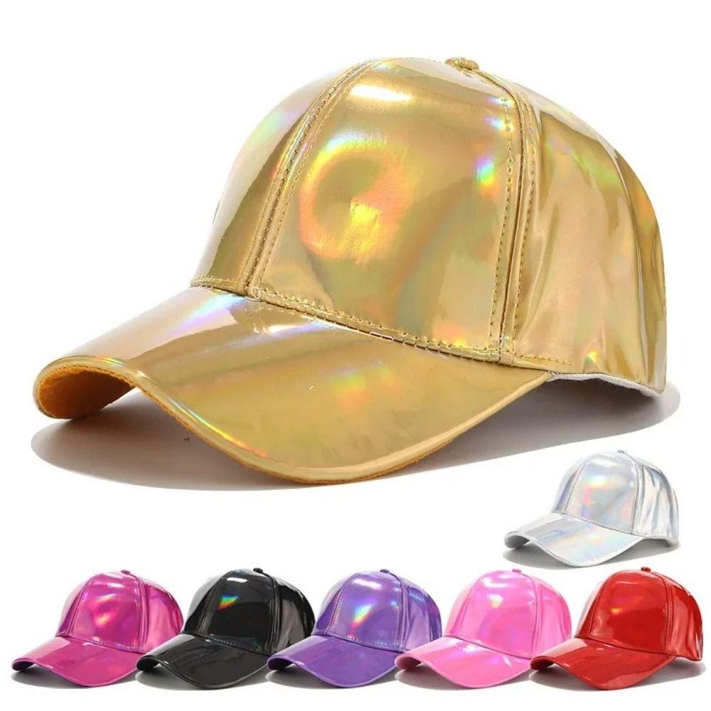Adjustable Snapback Faux Leather Baseball Cap PU Sparkly Party Hat Party Occasions
