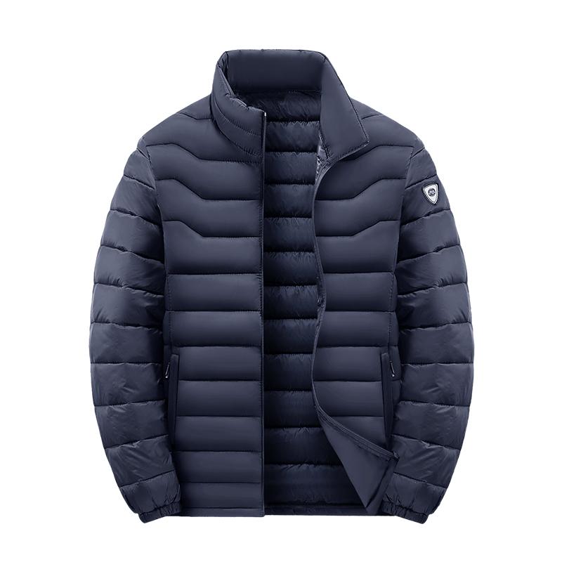 Down Cotton Standing Collar Cotton Jacket for Men, Autumn and Winter Cotton Jacket for Men, Slim Fit Men's Imitation Down Cotton Jacket