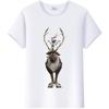 Vintage Disney Cartoon Woman Summer Tees Frozen Elsa Anna Princess Top White Ladies T-Shirts 90S Clothes Plus Size Gothic Blouse
