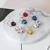 Christmas Reindeer Earrings With Crystal Gemstone For Women Fashion Jewelry