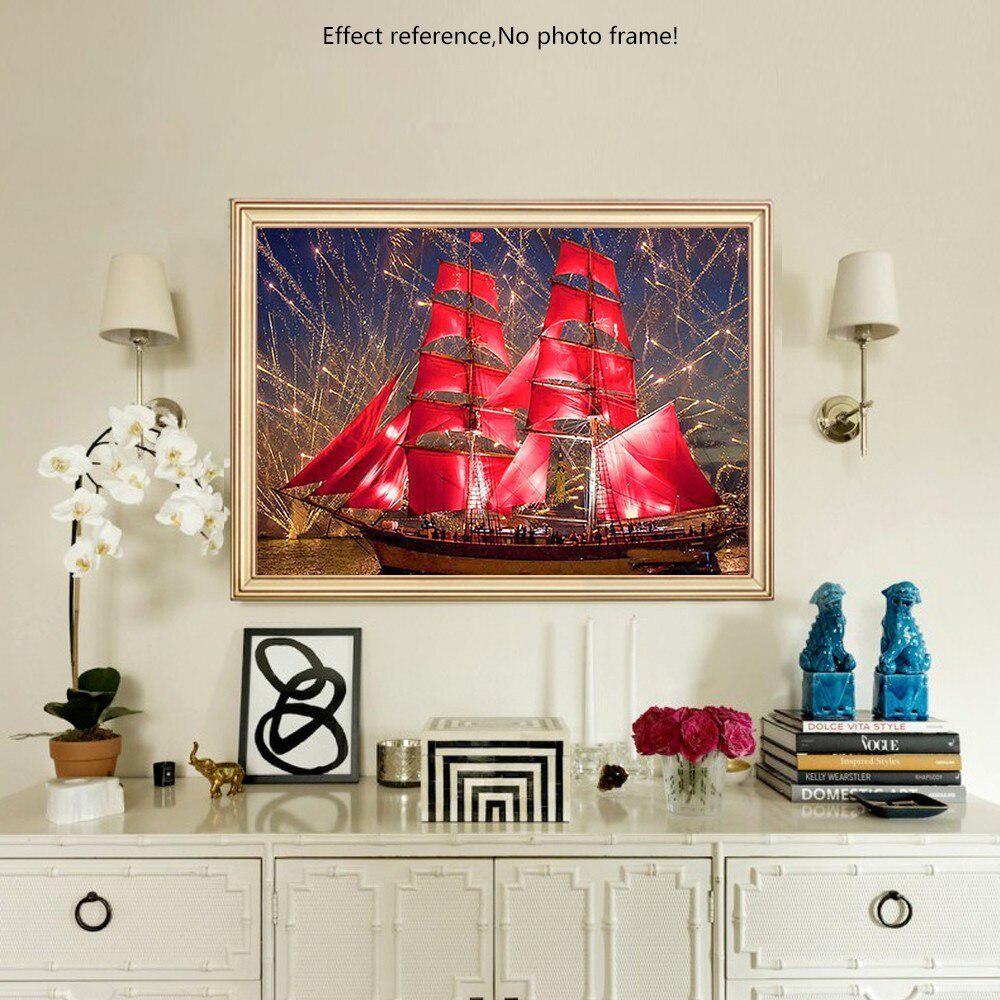 Diamond Embroidery Scenic Sailboat And Flower Mosaic DIY Diamond Painting Rhinestone