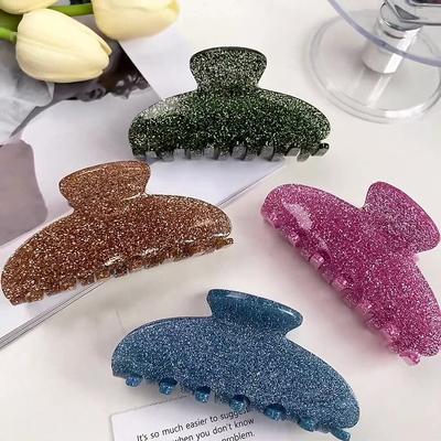 Vintage Glitzer Haarspange Acryl Haarspangen Sommer Hai Clips Trendy Haarspangen Für Frauen Haar Zubehör