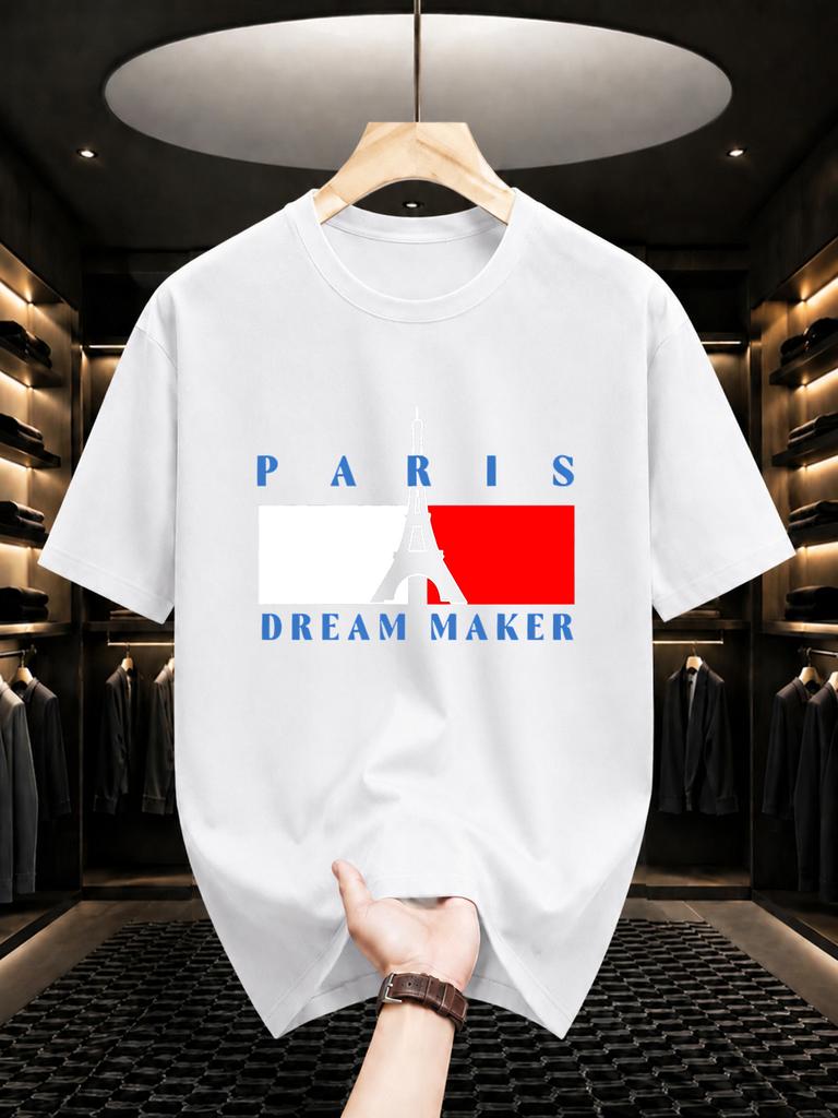 2026 New Pure Cotton Tshirt Casual Crew Neck Short Sleeve French Street Style Top