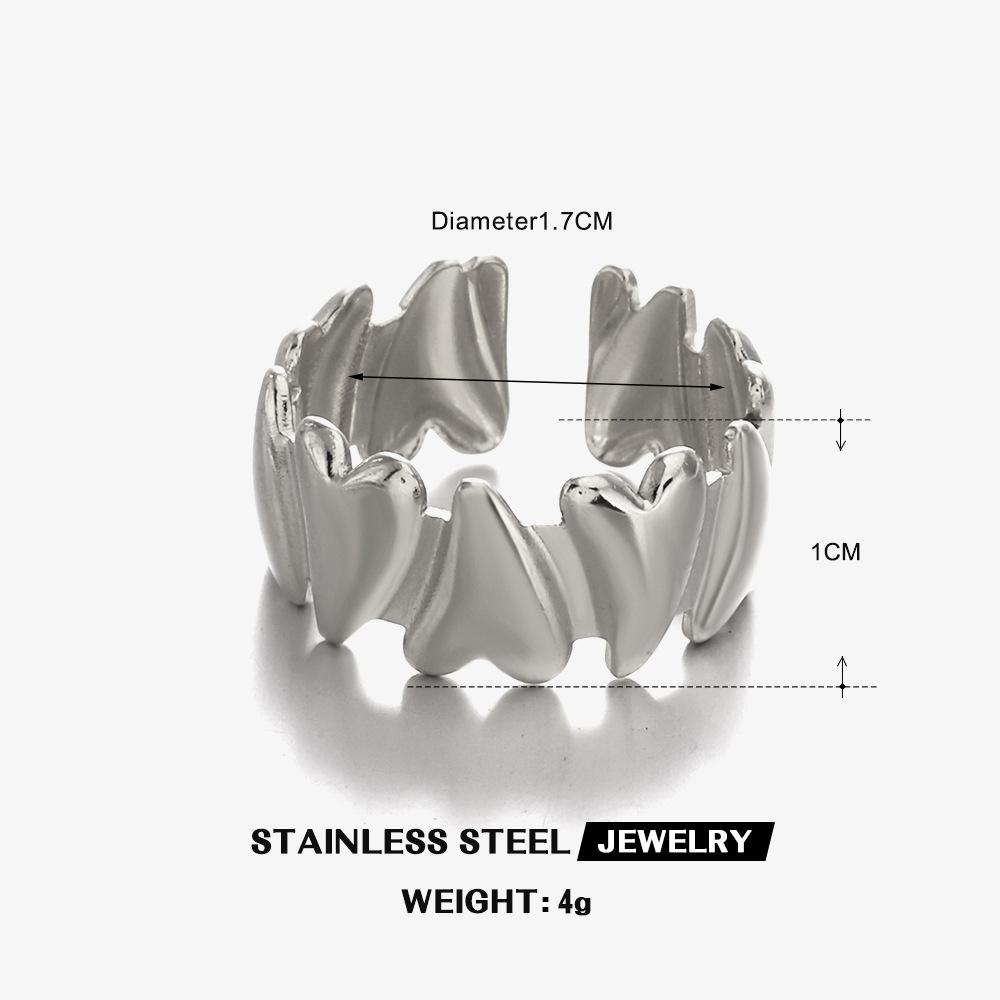 

Fashion Love Ring Wear On Valentine S Day Festival Gift Heart Shaped Opening Stainless Steel Rings Zircon-Accessories resizable