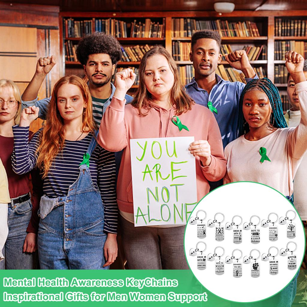 12 Stück You Are Enough Schlüsselanhänger Mental Health Geschenke Schlüsselanhänger Edelstahl Selbstpflege Affirmation Inspiration Danke Y