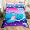 Mermaid Tail Duvet Cover Set, Colorful Scales Ocean Print Bedding, 3D Soft Microfiber Quilt Cover With Pillowcases