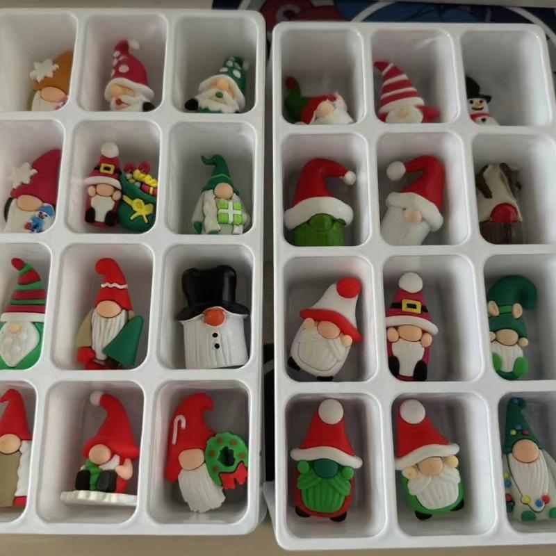 Festival Harz Elfenstatuen Zufällige Miniatur Ornamente Weihnachts-Adventskalender Dekoration Kompaktes Lagerfreundliches Design