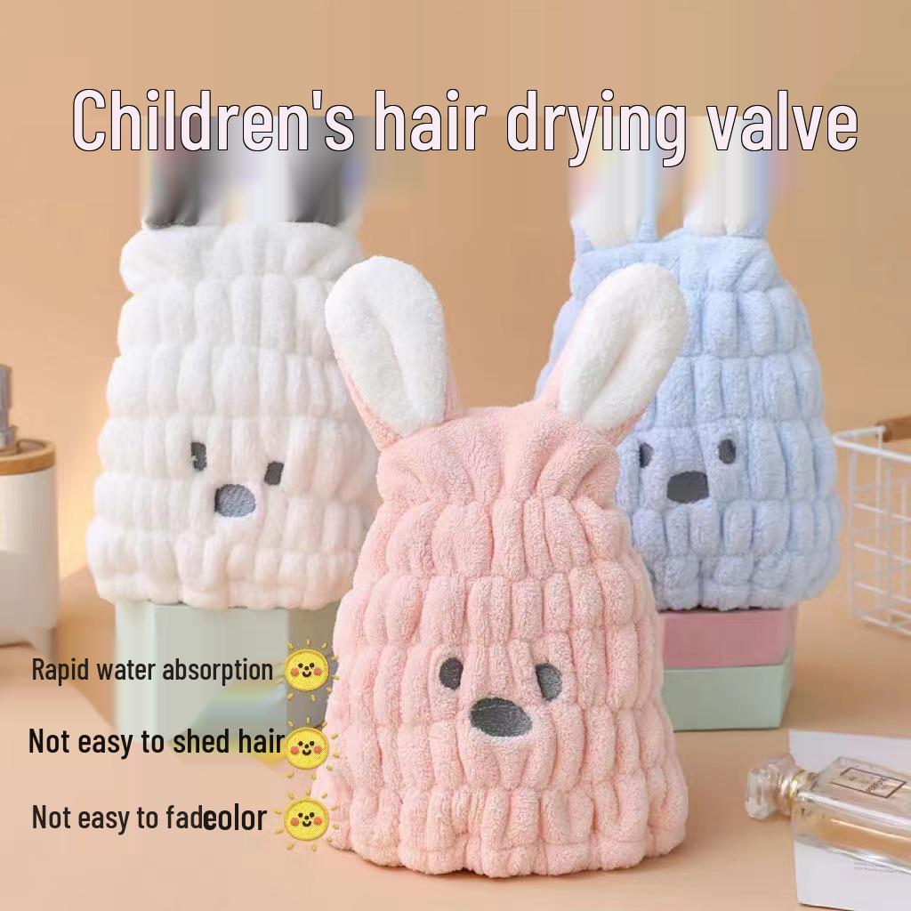 Căciulă de păr drăguță cu urechi de iepure cu uscare rapidă: Prosop Absorbant & Bandă de Păr Îngroșată pentru Duș pentru Copii & Adulți