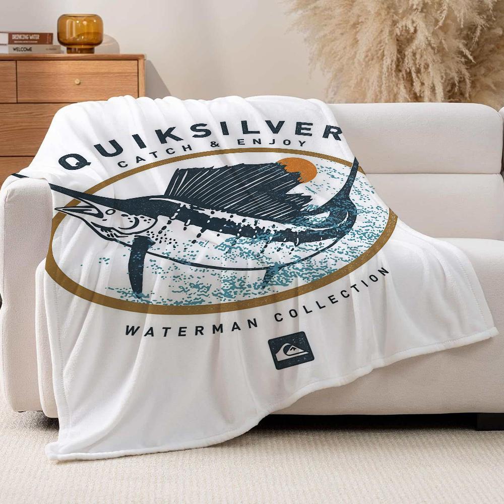 Fashion Print Q QuiksilverS Blanket For Sofa Office Bed Plane Travel Sleep Read Relax Camping Soft And Warm