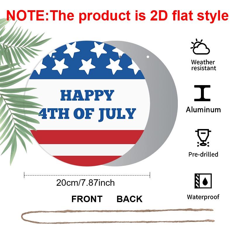 2D Flat Retro Aluminum Wall Coverings In Various Sizes. The American Independence Day Patriotic Theme, Happy 4th of July, In Red, White, and Blue, Is