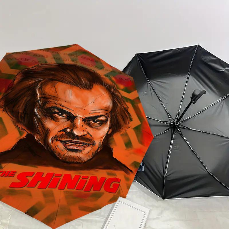 1pc Jack Nicholson The Shining Automatic Open/Close Umbrella Compact Folding Umbrella with 8-Rib Shaft Lightweight Esign, for Women/Men1201A