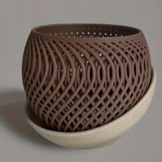 3D Printed Flower Pot Lightweight Plant Pot with Drainage Holes Orchid Planter with Saucer for Indoor Outdoor Plants Garden Home Decor