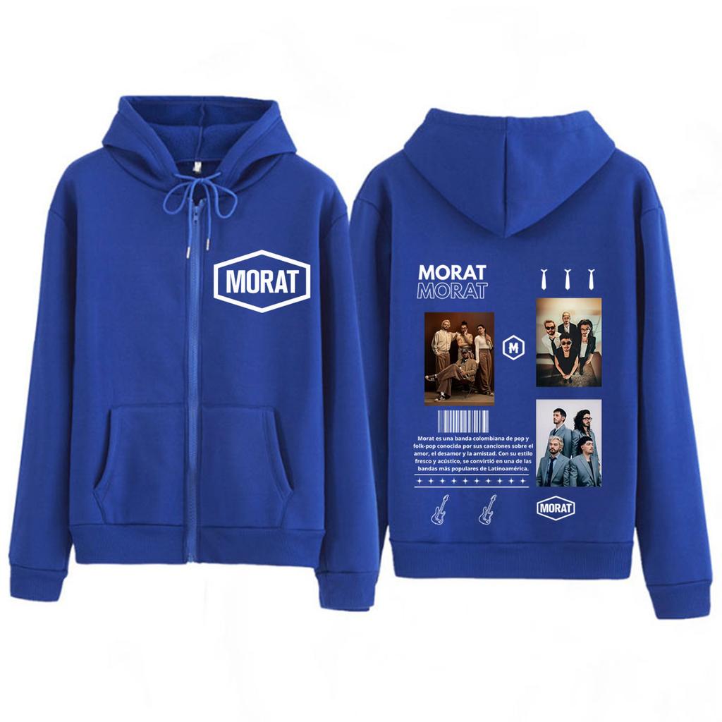 Band Morat Yem World Tour Merch Print Zipper Hoodie Men Women Fashion Sweatshirts Winter Loose Casual Hip-hop Zip Up Jacket