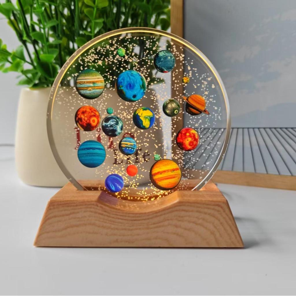 3D Laser-Engraved Galaxy Crystal Ball Night Light Ornament