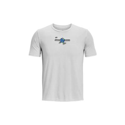 Cartoon Letter Print Crew Neck Sports Short Sleeve T-Shirt Men Tops Gray 1374009-014