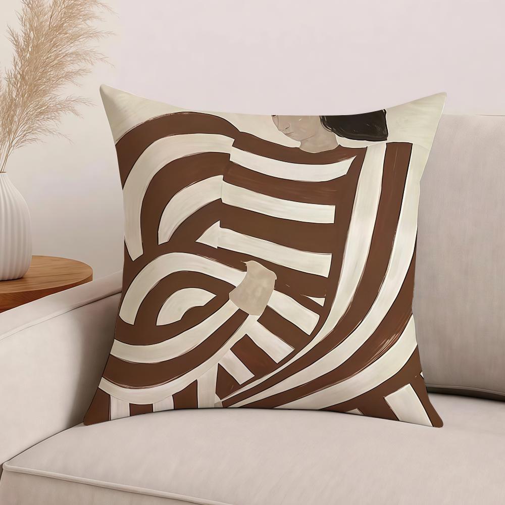 

Скандинавское искусство Геометрический абстрактный Линия Девушка Наволочка Офисные подушки Подходит для дивана Автомобиля Спальни Декоративная наволочка 12x12Inch