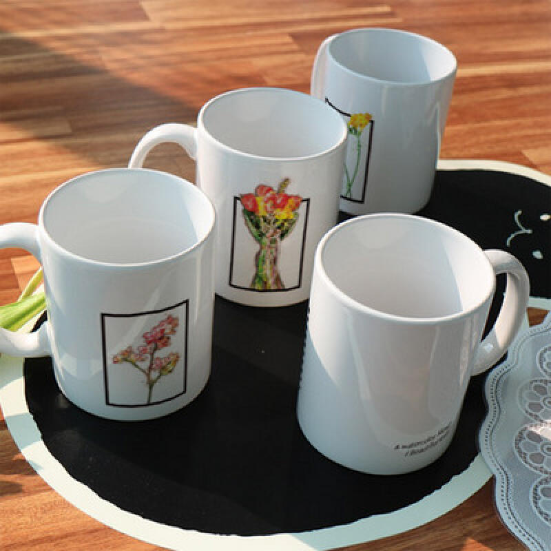 ci497-Design Mug 4p-Watercolor Flower Frame