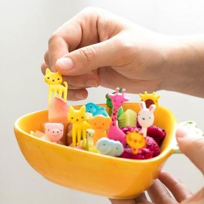 Lot de 10 mini pics alimentaires mignons pour enfants, dessin animé, pour collation, gâteau, dessert