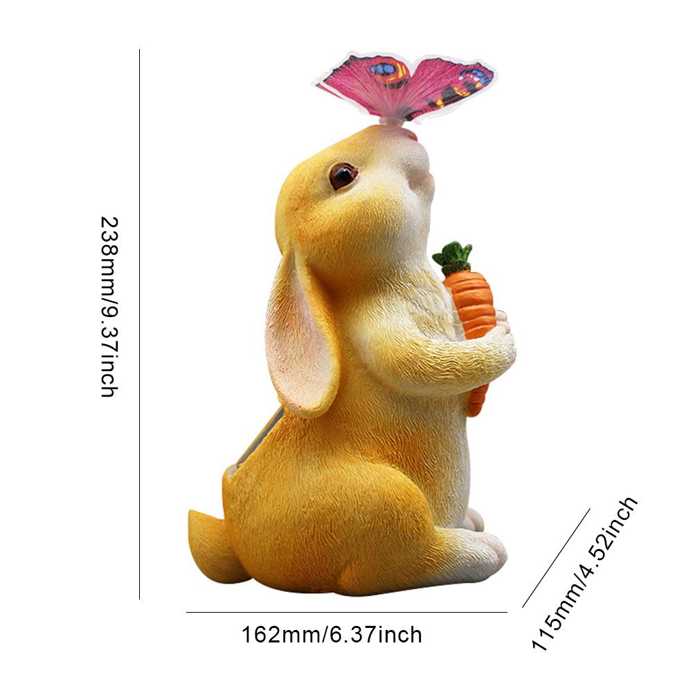 Solar Powered Garden Rabbit Light Sculpture Courtyards Decorative Light Waterproof Lovely Rabbit Night Light for Yard Lawn Patio