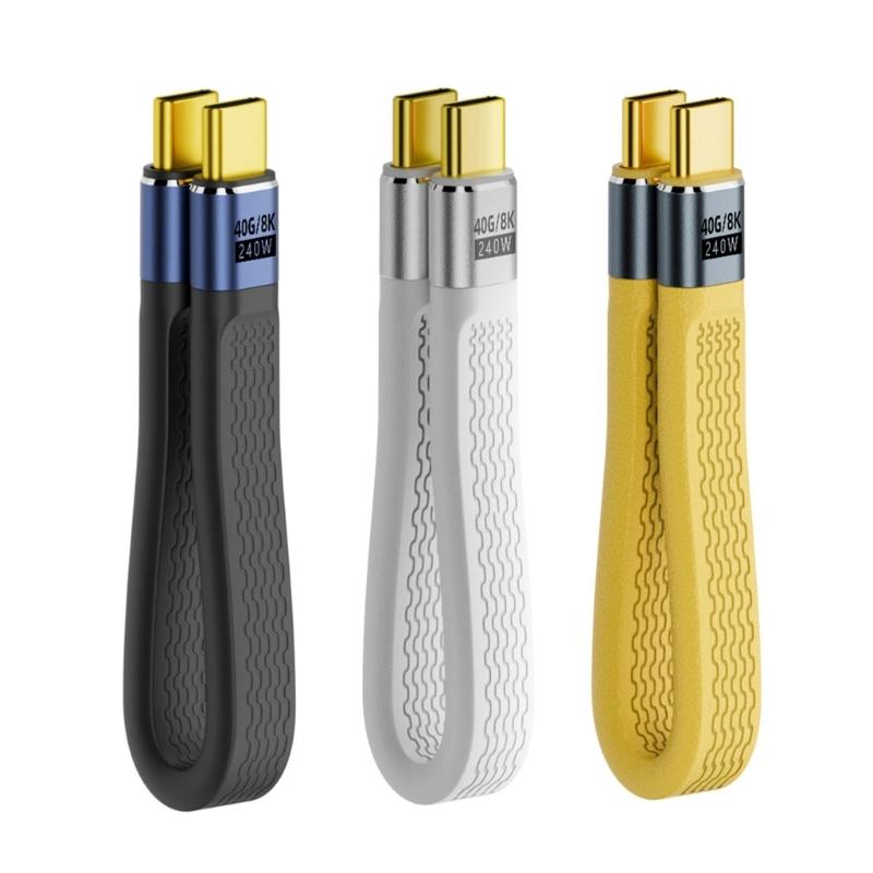 USB4 Cable PD240W Fast Charging 40Gbps Data Transfer Compatible Flexible Design 8K Video Output Aluminum Alloy Texture