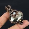 Pyrite Agate & Moonstone 999 Copper Wire Wrapped Pendant, Handmade Gemstone Pendant Jewelry, Gifts For Wife Brand New Pendant
