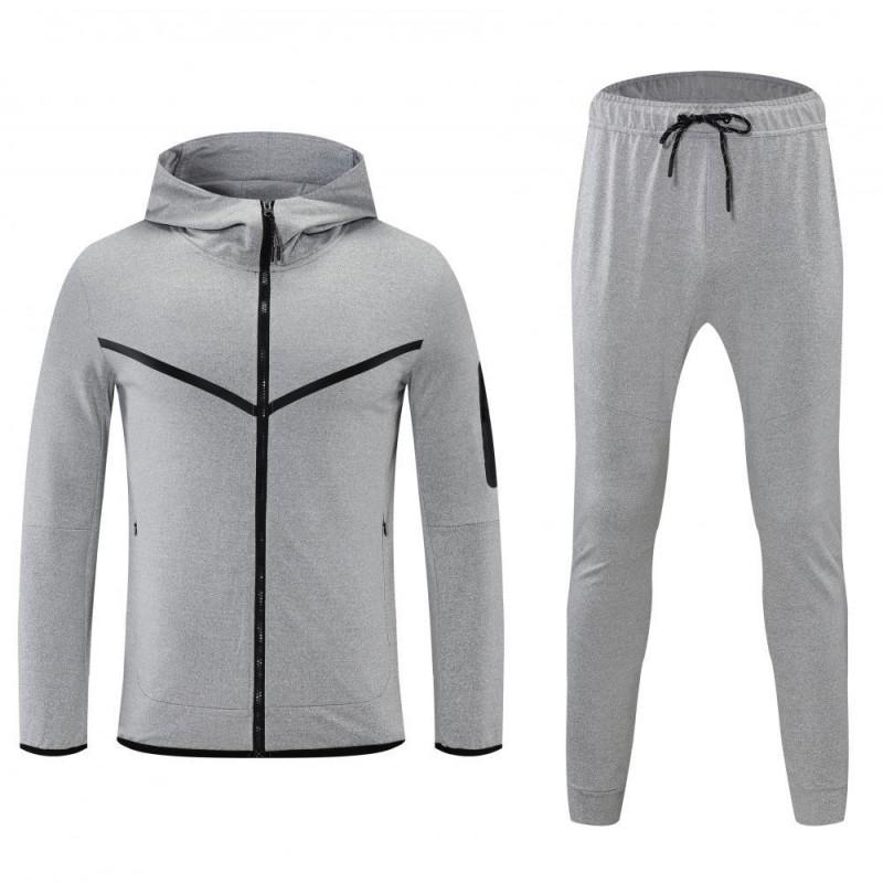 Quick-Dry Sportswear Set Men Women - Hooded Zip-Up Tracksuit With Long Sleeves Lightweight Fitness Outfit Running Gym