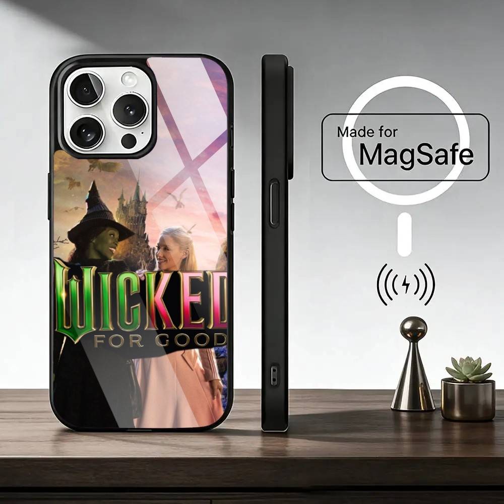 Wicked 12-Green P-Pink Phone Case For iPhone17,16,15,14,13,12,11 Plus,Pro Magnetic For Magsafe Wireless Charging