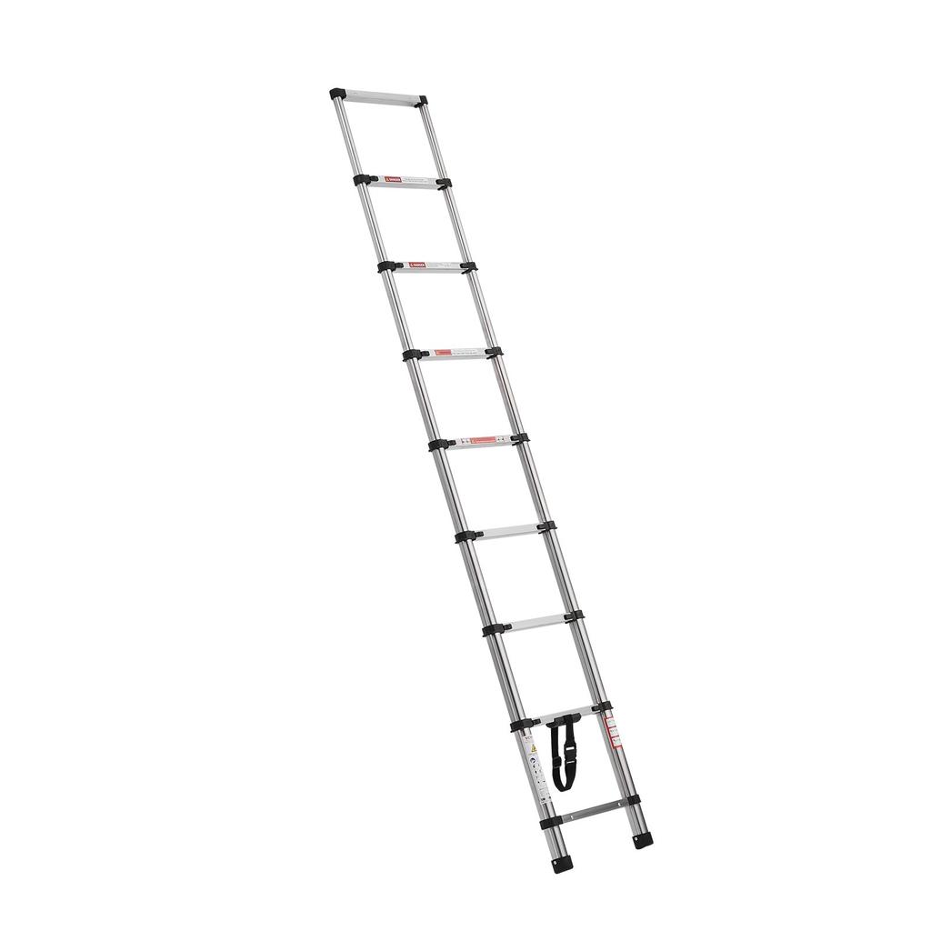 VEVOR Telescoping Ladder, 2540mm Stainless Steel Lightweight Extension Ladder, Multi-Button Retraction Collapsible Ladders