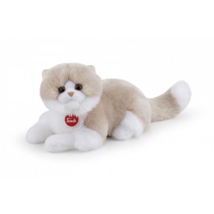 Peluche - TRUDI - Chat Giada - Blanc - 47 Cm - Intérieur