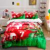 Biancheria da letto Ronaldo Rossa e Verde Set biancheria da letto (1 copripiumino, 2 federe, piumino non incluso)
