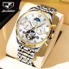 JINSHIDUN New Business and Leisure Men's Watch Business Luminous Tourbillon Multifunctional Mechanical Watch High-end Men's Watch