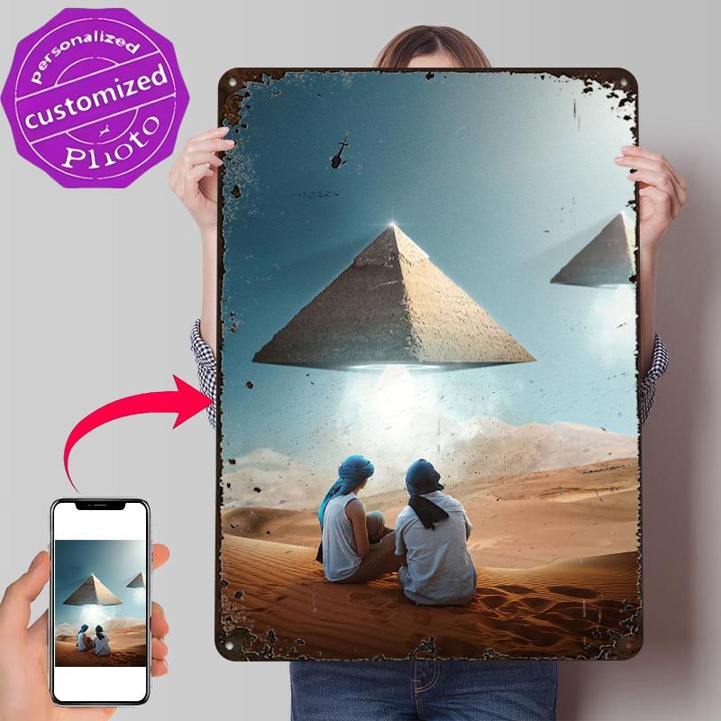 Ancient Future Personalized D Textured Metal Poster Wall Art Tinplate Sign for Modern Home Decoration Gaming Wand Deko House