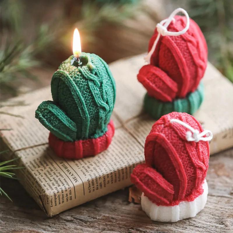 1/1PC Christmas Gloves Shaped Candles 1D Scented Candle Aromatherapy Soy Wax for Weddings Birthdays Home Festive Ambiance Decor