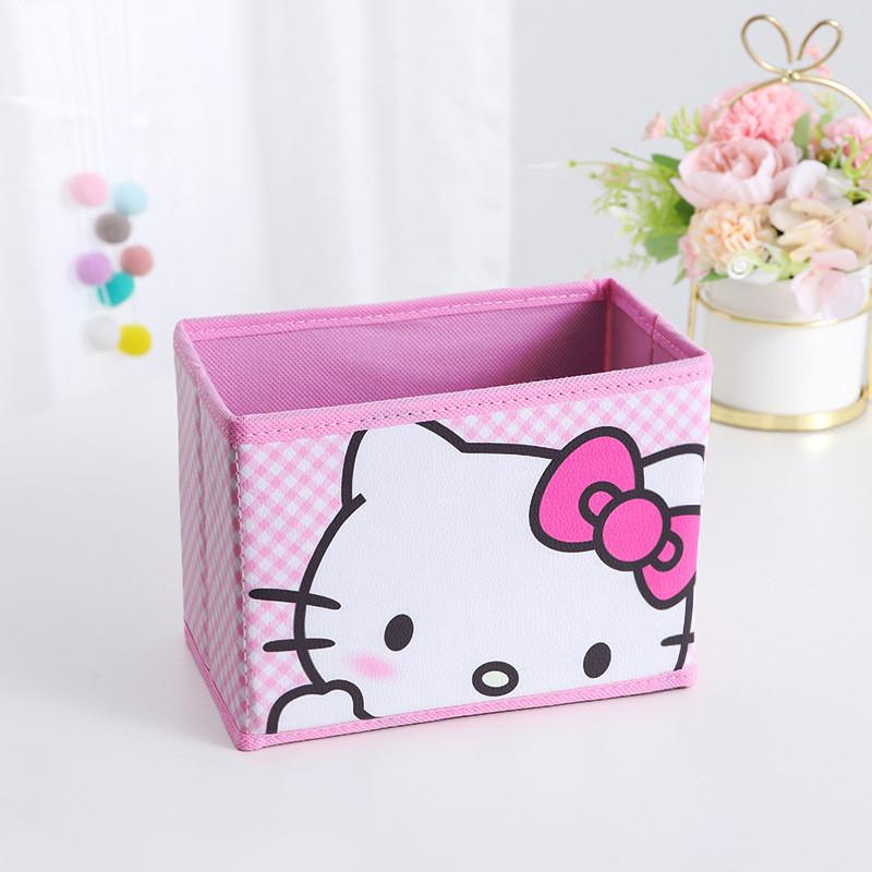 Hello Kitty Kuromi Cinnamoroll Melody Pattern Foldable Desktop Storage Box For Home Office Desk Clutter Management