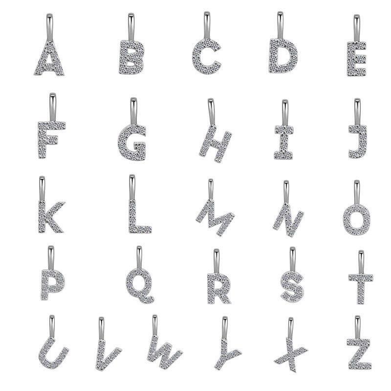 Minimalist Rhinestone Letter Pendant 26 Alphabet Charms For DIY Necklace Bracelet Personalized Jewelry Accessory