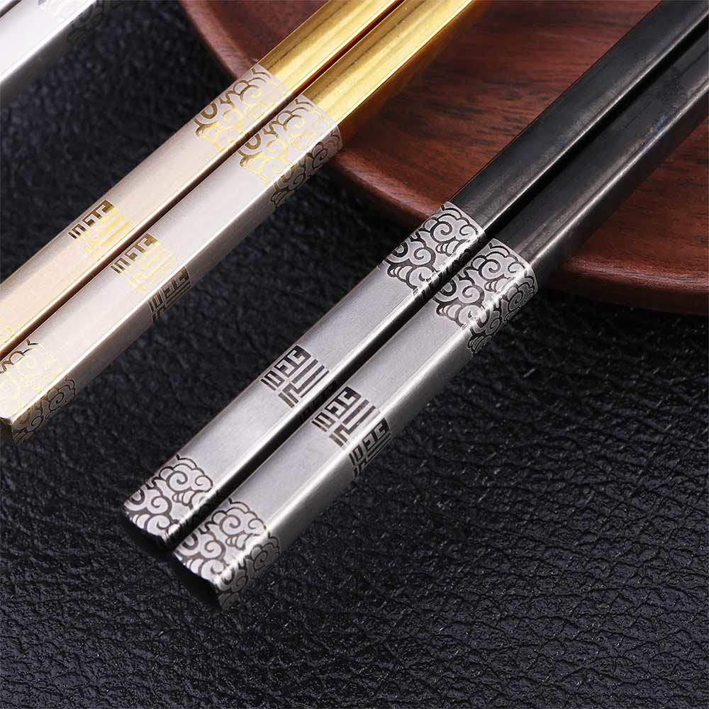 Hollow Luxury Engraving Chinese Korean Japanese Kitchen Supplies Flatware Chopsticks Tableware
