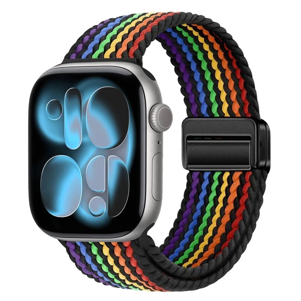 Nylon Strap for Apple Watch 11 10 46mm 42mm/Ultra 3 2 1 49mm Magnetic buckle Wristband iWatch 9 8 7 6 5 4 SE 45mm 44mm 41mm 40mm