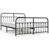 VidaXL Metal Bed Frame with Headboard-Footboard Black 183x213 Cm 352601