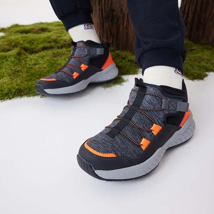 Skechers Versatile Comfortable Mid-Top Kids Boots Kids boots Black Orange 403625L-BKOR