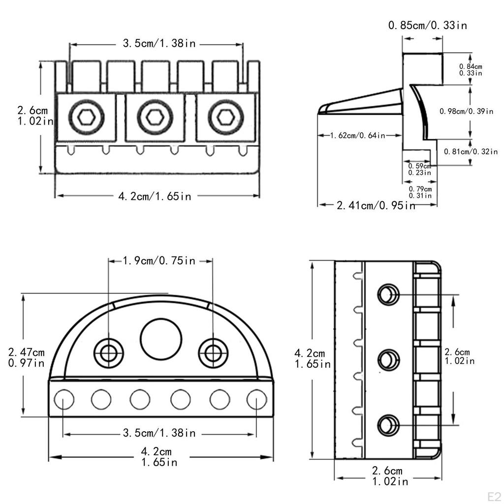 Headless Guitar Locking Nut 6 String Parts Mounting Instrument Replacements with Screws Electric
