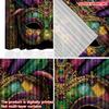 2D Flat Printing 2pcs Curtain Scene Curtains Mardi Gras Feathered Mask Digital Printed Polyester Drapes Party Decorations